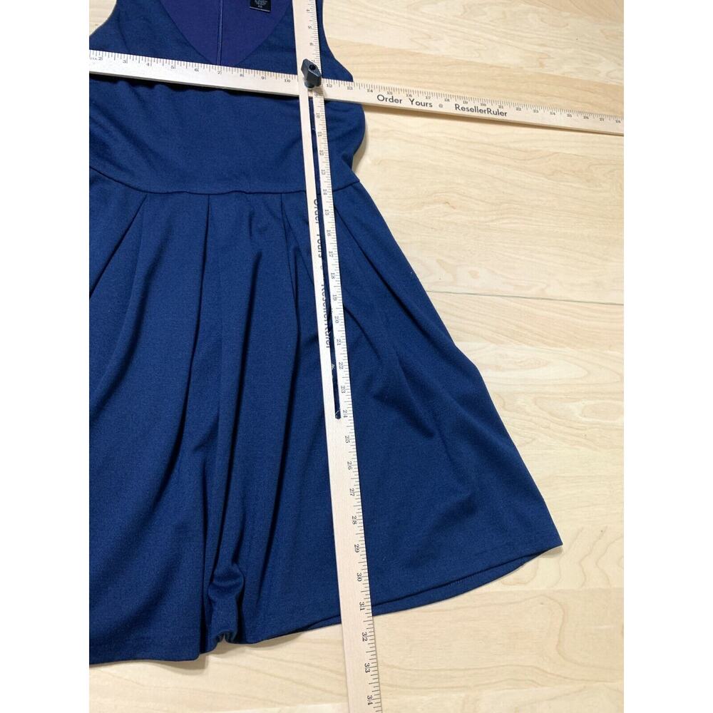 AQUA Navy Blue Sleeveless V-Neck A-Line Dress - Picture 3 of 7